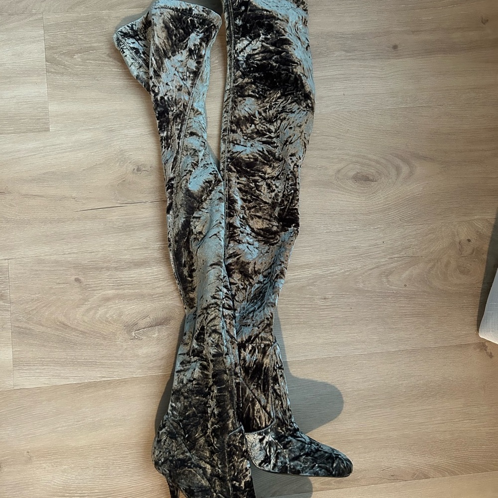 New Saint Laurent Ella thigh high boots 37 - Picture 2 of 3